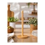 DECORS CENTER Bambu Kağıt Havluluk Dekoratif Peçetelik Rulo Kağıt Havlu Standı Ahşap Kağıt Havluluk 29CM