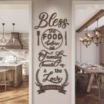 DecorSmart Ahşap Çiftlik Evi Mutfak Duvar Dekoru Dekorasyonlar Duvar Yemek Odası Duvar Dekoru Mutfak Tabelaları Alıntılar Bless the Food Modern Çiftlik Evi Stili 129