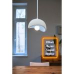 Decory Minimalist Beton Görünümlü Tekli Sarkıt Avize, 22CM Çap Tekli Sarkıt AVIZE(9W Beyaz Ampul Hediye) - 1