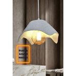 Decory Petria Beton Görünümlü Sarkıt Avize - Iskandinav Stil Tekli Sarkıt Avize (Bioplastik) - 1 - Beyaz