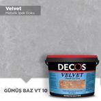 Decos VT10 Velvet Kadife Dokulu 1 lt Gümüş Baz Efekt Kaplama Boyası