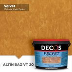 Decos VT20 Velvet Kadife Dokulu 2.5 lt Altın Baz Efekt Kaplama Boyası