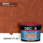 Decos VT30 Velvet Kadife Dokulu 1 lt Bronz Efekt Kaplama Boyası