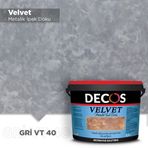 Decos VT40 Velvet Kadife Dokulu 2.5 lt Gri Efekt Kaplama Boyası
