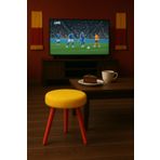 decosense Fanatik Welsoft Kumaş Gürgen Ahşap 3 Ayaklı Konforlu Modern Taraftar Taburesi Fan Pufu Takım Oturağı