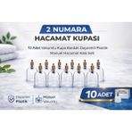 Decostyle 2 Numara Hacamat Kupası 10 Adet Vakumlu Kupa Bardak Dayanıklı Plastik Manuel Hacamat Kabı