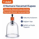 Decostyle 4 Numara Hacamat Kupası 1 Adet Vakumlu Manuel Kupa Bardak Dayanıklı Plastik Hacamat Kabı