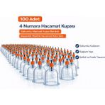 Decostyle 4 Numara Hacamat Kupası 100 Adet Vakumlu Manuel Kupa Bardak Dayanıklı Plastik Hacamat Kabı