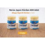 Decostyle Nerox Japon Kürdan 400 Adet Ahşap Hijyenik Kürdan 3 Adet