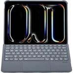 Decostyle Newface T5510D iPad Pro 13 (2024) Kılıf Palermo Ledli Klavyeli Standlı Tablet Kılıfı - Siyah