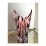 Decostyle Omnia "Kristal Dekorlu Renkli Parlak Dekorlu Vazo%100 El Yapımı 25Cm, Kirmizi