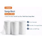 Decostyle Sargı Bezi 10 cm x 10 M 3 Adet Pamuklu Hidrofil Gazlı Bez Tekli Rulo Sargı Bezi Seti
