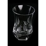 Decostyle Yaprak Kesme Kristal Çay Bardağı 6'lı - Doğal Desenli Lüks Cam Set