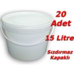 Decotone 15 Lt Plastik Kapaklı Kova Hobi Boya Gıda Yoğurt Fermantasyon Kovası Beyaz - 20 Adet