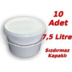 Decotone 7,5 Lt Plastik Kapaklı Kova Hobi Boya Gıda Yoğurt Fermantasyon Kovası Beyaz - 10 Adet