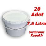 Decotone 7,5 Lt Plastik Kapaklı Kova Hobi Boya Gıda Yoğurt Fermantasyon Kovası Beyaz - 20 Adet