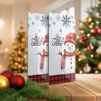 Decovetro Cam Kahve Sofra Sunum Tablası 2'li Set Christmas Winter Yılbaşı Desenli 30 x 15 cm - Renk - Çok Renkli