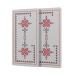Decovetro Cam Kahve Sofra Sunum Tablası 2'li Set Kanaviçe Desenli 30 x 15 cm