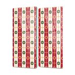 Decovetro Cam Kahve Sofra Sunum Tablası 2'li Set Kırmızı Beyaz Geometrik Desenli 30 x 15 cm