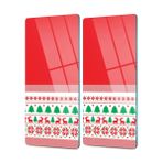 Decovetro Cam Kahve Sofra Sunum Tablası 2'li Set Kırmızı Ekose Dokuma Desenli 30 x 15 cm