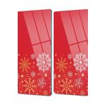Decovetro Cam Kahve Sofra Sunum Tablası 2'li Set Kırmızı Kar Taneleri 30 x 15 cm