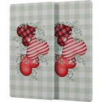 Decovetro Cam Kahve Sofra Sunum Tablası 2'li Set Love Serisi Kalp Desenli 30 x 15 cm - Renk - Çok Renkli