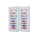 Decovetro Cam Kahve Sofra Sunum Tablası 2'li Set Marine Sardini 30 x 15 Cm