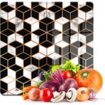 Decovetro Cam Kesme Tahtası Kare Geometrik Desenli 30x30 Cm
