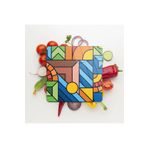 Decovetro Cam Kesme Tahtası Kare Karma Geometrik Desenli