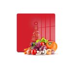 Decovetro Cam Kesme Tahtası Kare Kırmızı Yılbaşı Ağacı Desenli 30x30 Cm