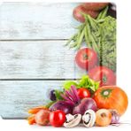 Decovetro Cam Kesme Tahtası Kare Mavi Ahşap Desenli 30x30 Cm