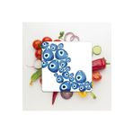 Decovetro Cam Kesme Tahtası Kare Nazar Boncuğu Beyaz Zeminli