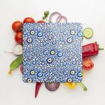 Decovetro Cam Kesme Tahtası Kare Nazar Boncuk Desenli 30x30 Cm