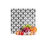 Decovetro Cam Kesme Tahtası Kare Siyah Beyaz Geometrik Desenli 30x30 Cm