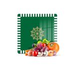 Decovetro Cam Kesme Tahtası Kare Yeşil Beyaz Kar Tanesi Desenli 30x30 Cm