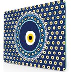 Decovetro Cam Kesme Tahtası ve Sunum Tablası Büyük Nazar Boncuğu Desenli - 30 x 40 cm