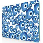 Decovetro Cam Kesme Tahtası ve Sunum Tablası Nazar Boncukları Desenli - 20 x 30 cm