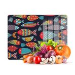 Decovetro Cam Kesme Tahtası ve Sunumluk Balık Desenli 20x30 Cm