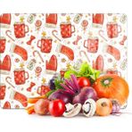 Decovetro Cam Kesme Tahtası ve Sunumluk Christmas Yılbaşı Desenli 30 x 40 cm - Çok Renkli