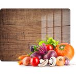 Decovetro Cam Kesme Tahtası ve Sunumluk Eski Ahşap Desenli 25X35 cm - Çok Renkli