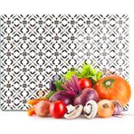 Decovetro Cam Kesme Tahtası ve Sunumluk Kahverengi Geometrik Desenli 20X30 cm