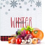 Decovetro Cam Kesme Tahtası ve Sunumluk Kare Christmas Winter Yılbaşı Desenli 30 x 30 cm - Çok Renkli