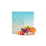 Decovetro Cam Kesme Tahtası ve Sunumluk Kare Deniz Kum Sahil Desenli 30x30 Cm