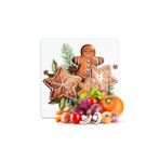 Decovetro Cam Kesme Tahtası ve Sunumluk Kare Gingerbread Yılbaşı Kurabiye Desenli 30 x 30 cm