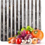 Decovetro Cam Kesme Tahtası ve Sunumluk Kare Karışık Mermer Desenli 30X30 cm - Çok Renkli