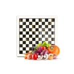 Decovetro Cam Kesme Tahtası ve Sunumluk Kare MacKenzie Dama Desenli 30x30 cm
