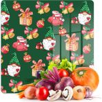 Decovetro Cam Kesme Tahtası ve Sunumluk Kare Noel Yılbaşı Desenli 30 x 30 cm - Çok Renkli