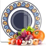 Decovetro Cam Kesme Tahtası ve Sunumluk Kare Renkli Geometrik Desenli 30X30 cm - 30 x 30 cm