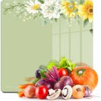 Decovetro Cam Kesme Tahtası ve Sunumluk Kare Vintage Daisy 30X30 cm - Çok Renkli