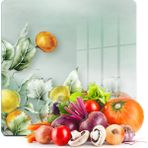 Decovetro Cam Kesme Tahtası ve Sunumluk Kare Vintage Fruit 30X30 cm - 30 x 30 cm